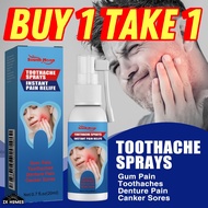 ZX HOMES [BUY 1 TAKE 1] Toothache Pain Relief Spray Dental Tooth Pain Relief Gum Inflammation Swelli