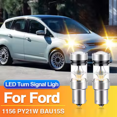 2PCS 1156 PY21W LED Turn Signal Light BAU15S Yellow Blub for Ford B-Max/Ka/Mondeo 4/S-Max/Galaxy/Ka+