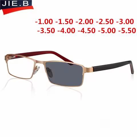 Optics Myopia Sunglasses Photochromic Finished Men Women Myopia Eyeglasses Frame with color lens Sun