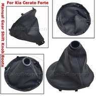 For Kia Cerato Forte 2009-2012 Black Leather Gear Shift Knob Shifter Lever Stick Gaiter Boot Cover C