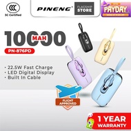 [3C Certified] Pineng PN-876PD 22.5W 10000mAh Fast Charge Built-in Cables Portable Power Bank PN876
