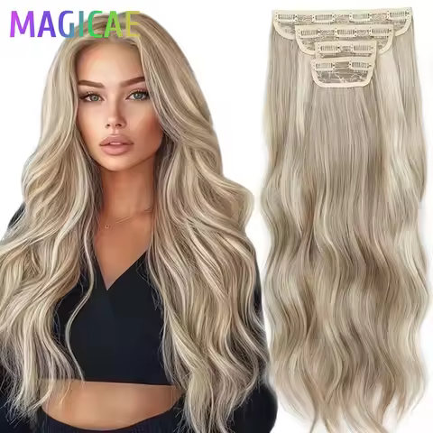 24Inch Piano Blonde P12/16/613 4Pcs/Lot Clips In Body Wave 220Grams Ombre Brown High Temperature Bio