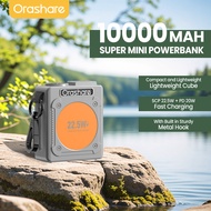 Orashare PH11 10000mAh Super Mini Cube Power Bank PD20W Fast Charge Portable Powerbank with Metal Ho