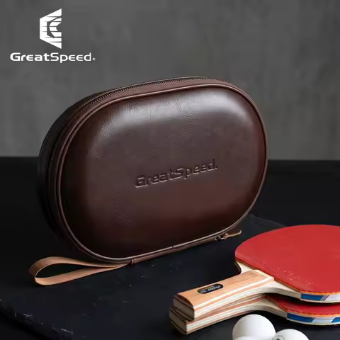 Genuine Leather Table Tennis Sports Bag High Quality Real Leather Table Tennis Racquet Storage Cover