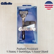 Gillette® Fusion5 ProShield 1 Razor, 1 Cartridge, 1 Razor Stand ยิลเลตต์ ชุดมีดโกนด้ามและขาตั้ง สำหรับผู้ชาย