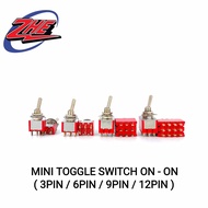 (3/6/9/12PIN) ON-ON Mini Small Toggle Switch SPST 5A 125V AC/3A 250V (1000888/0889/0890/0891)