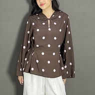 ByNeeth Jolie Ribbon Longsleeve Top - Polka Dot Top - coquette Top