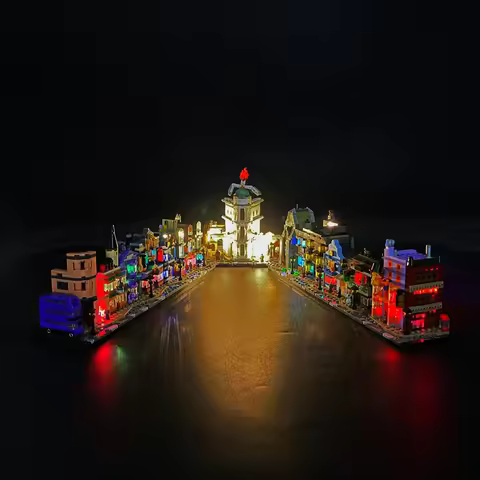 LED Light Kit For 76444 Diagon Alley Wizarding Shops Building Blocks Decorative Lamp Remote Control 