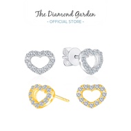 TDG 10K Gold Heart Shape Lab Grown Diamond Earrings