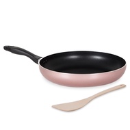 【CookPower 鍋寶】金鑽不沾平底鍋32CM(贈木鏟) (兩色任選)