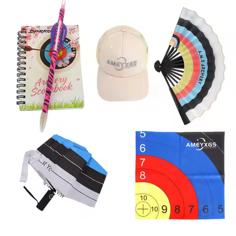 Archery Creative Product Set Score Book Pen UV Umbrella Fan Hat Towel for Outdoor Archer Gift Shooti