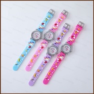 HT5 Cartoon Unicorn Kids Watch Pink Purple Silicone Strap Round Dial Quartz Watch for Student Girl T