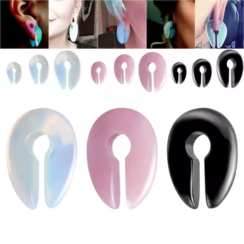 1PC Keyhole Stone Ear Weights Ear Heavy Gauges Hangers Stretched Dangle Plugs Tunnels Stretching Uni