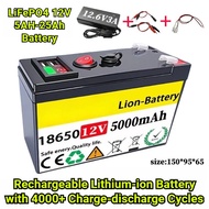 LiFePO4 12V 5AH-25Ah Battery with Built-in BMS, Rechargeable Lithium-ion Battery with 4000+ Charge-d