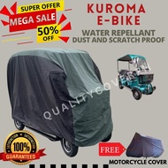 KUROMA EBIKE WITH BACK PASSENGER SEAT COVER HIGH QUALITY WATER REPELLANT AND DUST PROOF BUILT IN BAG