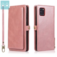 Ốp Ví Cho Samsung Galaxy A31 PU Bao Da Có Thể Tách Rời Ốp Nắp Gập Đứng Có Thể Tháo Rời Từ Tính Có Nh