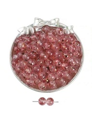 50顆/袋8mm紅色玻璃水彩擴散珠，DIY項鍊手鍊珠寶製作配件