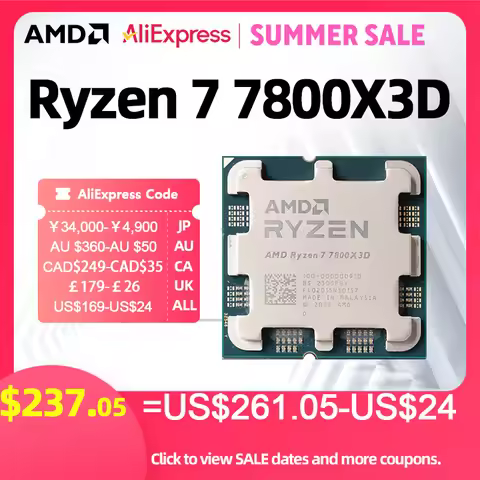AMD Ryzen 7 7800X3D R7 7800X3D CPU 8-Core 16-Thread 5GHz Unlocked Desktop Processor Socket AM5 Gamin