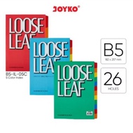 B5-IL-05C Color Index Loose Leaf Binder Paper, 5 Sheets / Joyko B5 5 Color Binder Paper Divider