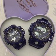 SPECIAL PROMO CASI0_G..SH0CK_DUAL TIME ARMY RUBBER STRAP WATCH SET FOR COUPLES +free gift
