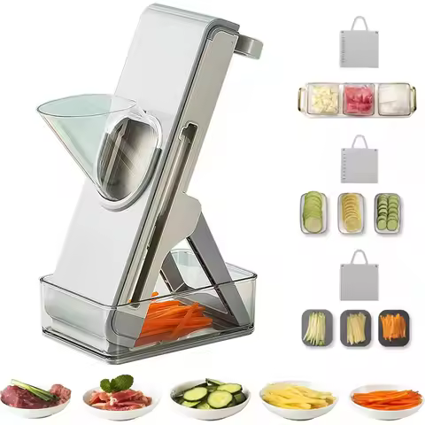 Slicer 5 in 1 Multifunctional Vegetable Cutter Adjustable Safe Blades Grater Kitchen Bar Tools Can B