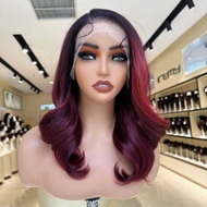 Fashion New Product Wig Female Front Lace Wavy Medium Long Curly Hair Wig Cross