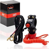 1PZ BR2-L02 Dirt Bike Handlebar Mount Safety Tether Engine Kill Stop Switch Push Button 12V 2 Wires 