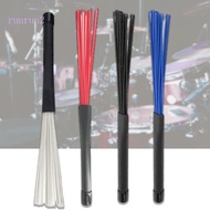 RUN 2Pcs Professional Nylon Wire Brush Jazzes Drum Brushes with Comfortable Handle Drum Brush Percus