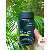 Vitamin D3 + K2 Sports Research วิตามิน D3 และ K2 (60 softgels) with Coconut MCT Oil -5000iu of D3 &