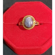 สินค้าหลุดจำนำแหวนพลอยแท้ทอง90%ยี่หร่าสีฟ้าสวยมากสมบูรณ์