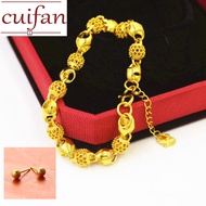 gold 916 bracelet for women-lucky bracelet Send a gold matte earring