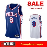【Heat-pressed】2025-26 New 76ers 8# Paul George Jersey