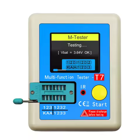 LCR-T7 LCR Meter Transistor Tester,ESR Tester Transistor Meter for LCR ESR NPN PNP Diode Triode Capa