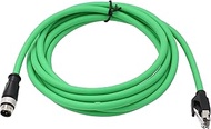 HangTon Industrial M12 4 Pin D-Coding Male to RJ45 Ethernet Cat5e Shielded High Flex Network Cable 7