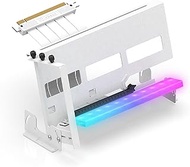 EZDIY-FAB PCIe 4.0 GPU Mount Bracket with ARGB LED Module, Multi-Angle Adjustment with All White Ris