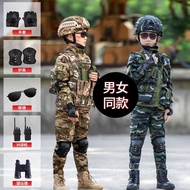 【 Ready Say 】 baju polis kanak lelaki Children's Camouflage Uniform Suit Boys Girls Special Forces Performance Costume Camping Student Outdoor Expanded Military Training Un
