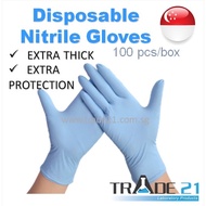 [SG Stocks] Labskins 100pcs Disposable Nitrile Gloves, Powder Free, Food Grade Gloves, Powder-Free Extra Thick Gloves