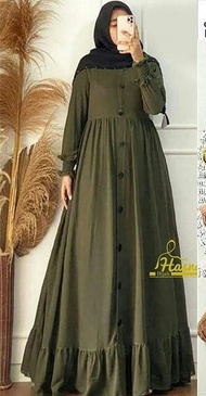 Plain Dress / Size M L XL XXL / Maxy Dress / Maxi Dress / Bisa COD / Gamis Kancing / Busui Wanita AL