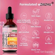 LOCAL Vitamin B12 Strawberry Liquid Supplement Drops with B6, B1, Niacin & Folate - Edible Support f