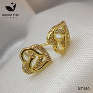 Silversmith NT140 Silver COATED gold plated Stone Stud Genuine 92.5% Silver Ladies Women Earrings