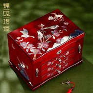 【好康推薦】錦貝傳說夜鶯與花翻蓋首飾盒大容量手鐲項鏈飾品盒結婚禮物收納盒