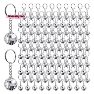 96Pcs  Disco Ball Keychains Disco Ball Favors Mirror 70s 80s 90s Disco Keychain Bulk Silver Disco Ac