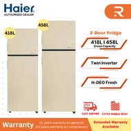 [5 Star] Haier (418L | 458L) Twin Inverter 2 Door Fridge Metal Beige HRF-IT418XM(BE) HRF-IT458XM(BE)
