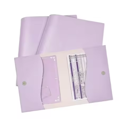 Mahjong Rule Card Case PU Holder 2PCS with Two Side Card Pockets for Table Reference, Club Use and S