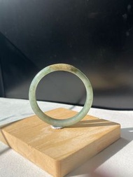 52圈 冰透綠帶黃翡翡翠手鐲玉鐲