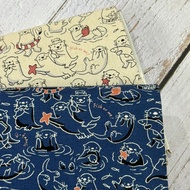 [Fabric Fanatics]Cotton Linen Cute Otter Animal Japanese 0.25yard DIY Handmade Craft Fabric Kain