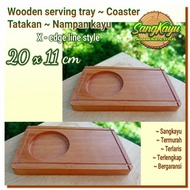 Wooden Tray + Wooden Tray Coaster 20x11 cm Wooden Coaster Wooden Tray 1
