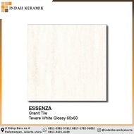 Homogenous Granite tile ESSENZA Tevere White Glossy 60x60