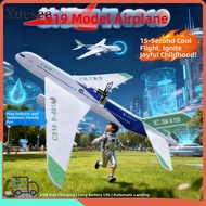 XUESEE C919 Passenger Plane Model, 3 Colors PP Electric Foam Hand Thrown Plane, 34*36*7.5cm USB Rech