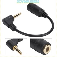 ICVMAX1RU 90 Degree Elbow Cable, Plug and Play 3 Pole 3.5mm Male to Female Stereo Extension Cord, Po
